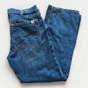 Carhartt Jeans Mens 34 x 30 Blue‎ B320 WTB Denim Relaxed Straight Leg Workwear